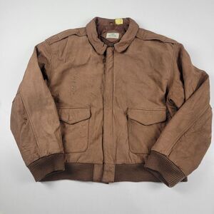 Vintage Red Head 100% Distressed Leather Bomber Hunting Jacket Mens XXL Redhead